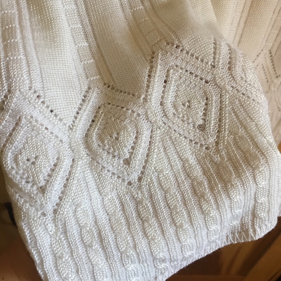 MUST GO Vintage 90s White Knit Stretchy Scoopneck Tank Top - Picture 4 of 6